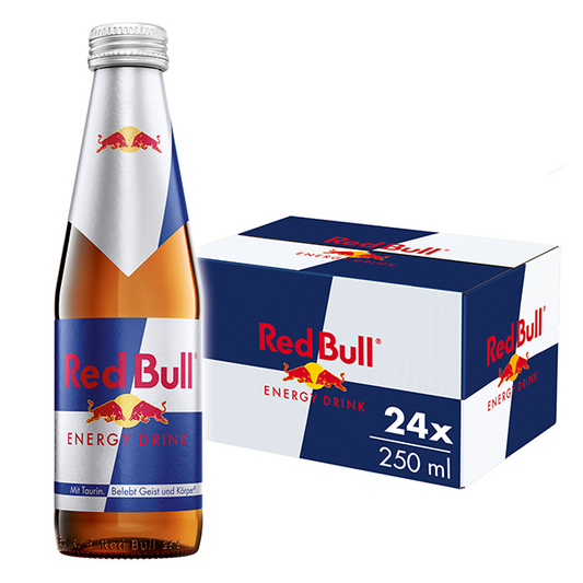 Red Bull Energy Drink Glass Bottle 250 ml – 24-Pack