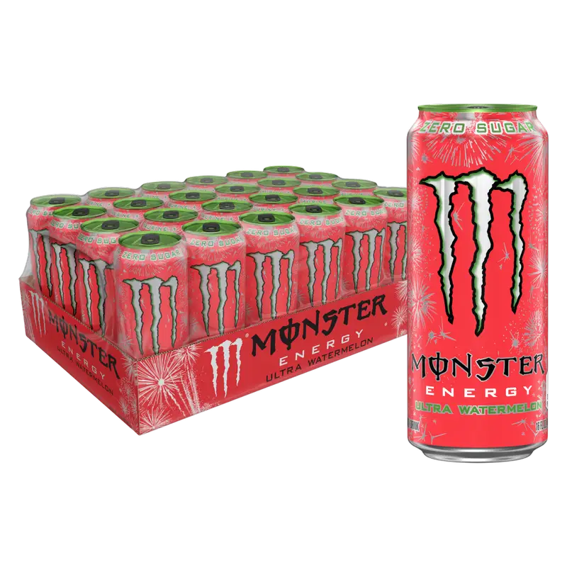 Monster Ultra Watermelon (24 Pack) | Zero Sugar Watermelon Energy Drink