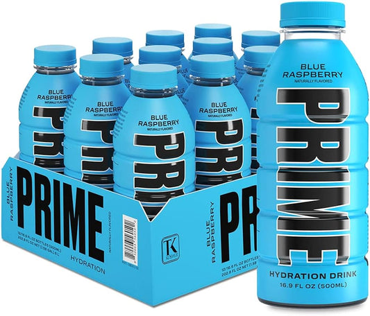 Prime Hydration 12-Pack - Raspberry Flavor Electrolyte Drink Bulk