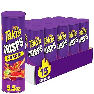 Takis Spicy Lime Flavored Potato Crisps (5.5 oz) – 15 Pack