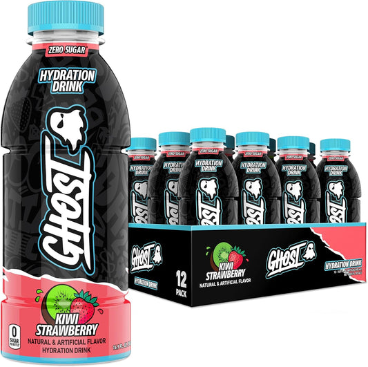 Ghost Hydration Drink – Kiwi Strawberry 500ml (12-Pack) | Zero Sugar Electrolyte Boost