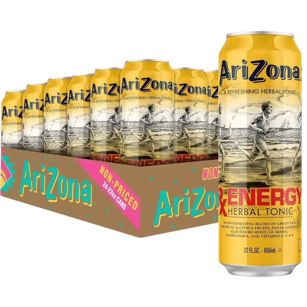 AriZona RX Energy Herbal Tonic 650ml (24 Pack) | Bulk Case Cans