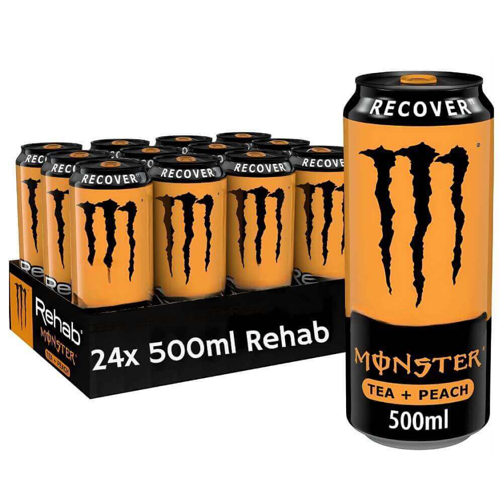 Monster Rehab Peach Tea Energy – 24 Cans (500 ml Each)