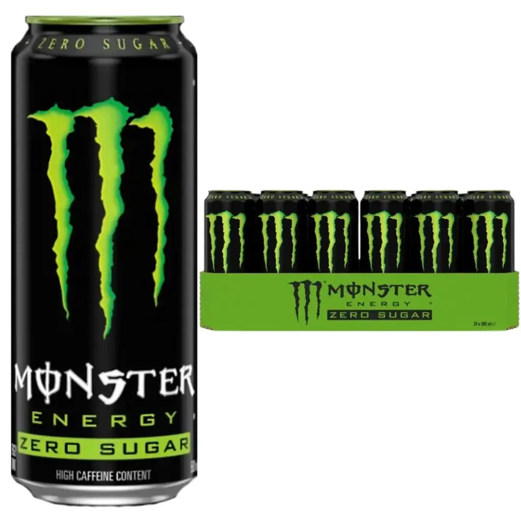 Monster Zero Sugar Energy Drink (24 Pack) – Zero Calorie, Maximum Energy Boost