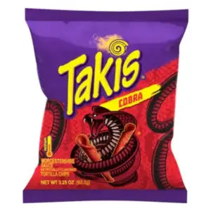 Takis Cobra 20-Pack Case - Intense Fiery Chili Corn Chips Snack
