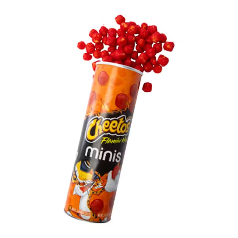 Cheetos Minis Canisters, Flamin’ Hot (3.625 oz) – 12 Pack